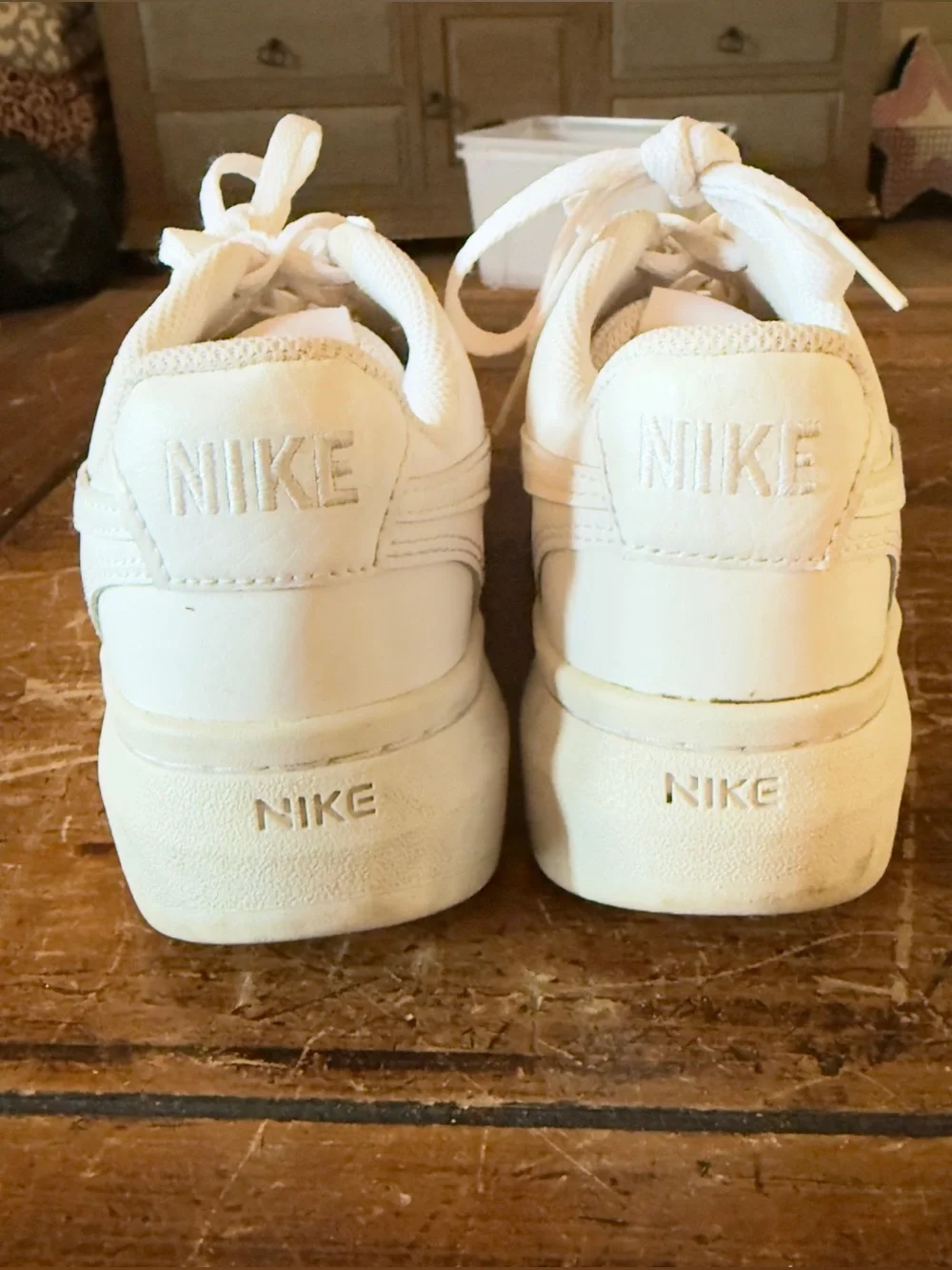 White Women's Platform Sneaker - Branded Athletic Style